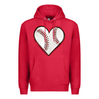Cardinal baseball heart Premium Hoodie - texasbilliewilder