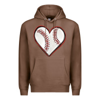 Chestnut baseball heart Premium Hoodie - texasbilliewilder