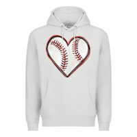 Dove Grey baseball heart Premium Hoodie - texasbilliewilder