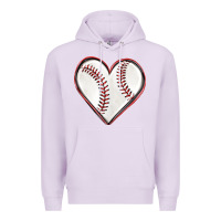 Lilac baseball heart Premium Hoodie - texasbilliewilder