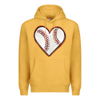 Mustard baseball heart Premium Hoodie - texasbilliewilder