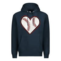 Navy baseball heart Premium Hoodie - texasbilliewilder