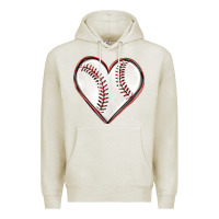 Oatmeal Heather baseball heart Premium Hoodie - texasbilliewilder