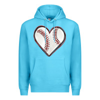 Ocean Blue baseball heart Premium Hoodie - texasbilliewilder