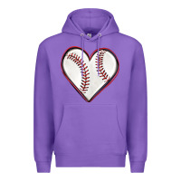 Purple baseball heart Premium Hoodie - texasbilliewilder