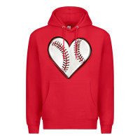 Red baseball heart Premium Hoodie - texasbilliewilder