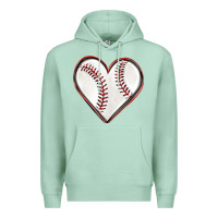 Seafoam baseball heart Premium Hoodie - texasbilliewilder