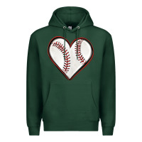 Sports Green baseball heart Premium Hoodie - texasbilliewilder