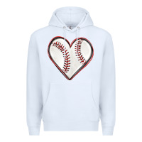White baseball heart Premium Hoodie - texasbilliewilder