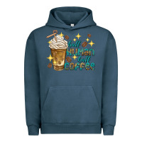 Pigment Midnight Navy half human half coffee Urban Hoodie - texasbilliewilder