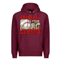 Burgundy baseball is my favorite season Premium Hoodie - texasbilliewilder