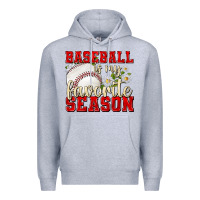Heather Grey baseball is my favorite season Premium Hoodie - texasbilliewilder