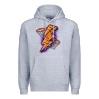 Heather Grey basketball lightning bolt Premium Hoodie - Zillion Design Studio