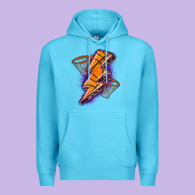 Basketball Lightning Bolt Premium Hoodie Designed By Zillion Design Studio