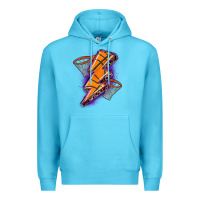Ocean Blue basketball lightning bolt Premium Hoodie - Zillion Design Studio