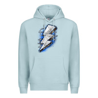 Blue Mist volleyball lightning bolt Premium Hoodie - Zillion Design Studio