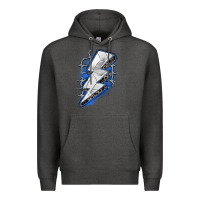 Charcoal Heather volleyball lightning bolt Premium Hoodie - Zillion Design Studio