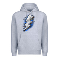 Heather Grey volleyball lightning bolt Premium Hoodie - Zillion Design Studio