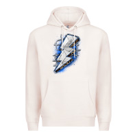 Pale Pink volleyball lightning bolt Premium Hoodie - Zillion Design Studio