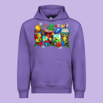 Autism Christmas Coffee Cups Urban Hoodie Designed By Zillion Design Studio