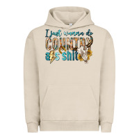 Pigment French Oak i just wanna do country Urban Hoodie - texasbilliewilder