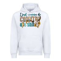 White i just wanna do country Urban Hoodie - texasbilliewilder