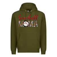 Army Green baseball mama with leopard Premium Hoodie - texasbilliewilder