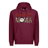 Burgundy baseball mama with leopard Premium Hoodie - texasbilliewilder