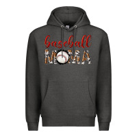 Charcoal Heather baseball mama with leopard Premium Hoodie - texasbilliewilder