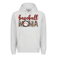 Dove Grey baseball mama with leopard Premium Hoodie - texasbilliewilder