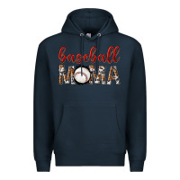 Navy baseball mama with leopard Premium Hoodie - texasbilliewilder
