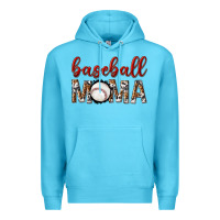 Ocean Blue baseball mama with leopard Premium Hoodie - texasbilliewilder