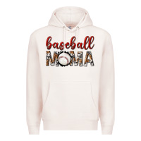 Pale Pink baseball mama with leopard Premium Hoodie - texasbilliewilder