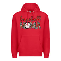 Red baseball mama with leopard Premium Hoodie - texasbilliewilder