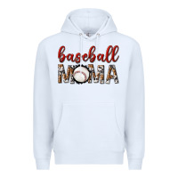 White baseball mama with leopard Premium Hoodie - texasbilliewilder