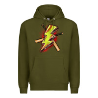 Army Green softball lightning bolt Premium Hoodie - Zillion Design Studio