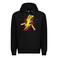 Black softball lightning bolt Premium Hoodie - Zillion Design Studio