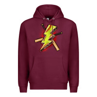 Burgundy softball lightning bolt Premium Hoodie - Zillion Design Studio