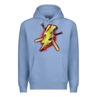 Colony Blue softball lightning bolt Premium Hoodie - Zillion Design Studio