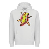 Dove Grey softball lightning bolt Premium Hoodie - Zillion Design Studio