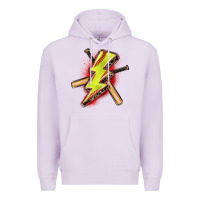 Lilac softball lightning bolt Premium Hoodie - Zillion Design Studio