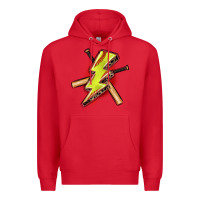 Red softball lightning bolt Premium Hoodie - Zillion Design Studio