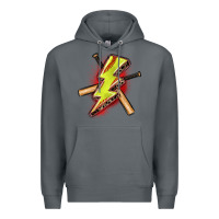 Rock softball lightning bolt Premium Hoodie - Zillion Design Studio