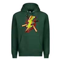 Sports Green softball lightning bolt Premium Hoodie - Zillion Design Studio