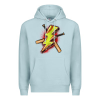 Blue Mist softball lightning bolt Premium Hoodie - Zillion Design Studio
