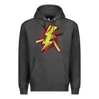 Charcoal Heather softball lightning bolt Premium Hoodie - Zillion Design Studio