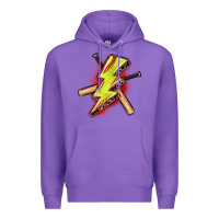 Purple softball lightning bolt Premium Hoodie - Zillion Design Studio