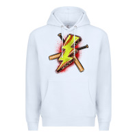 White softball lightning bolt Premium Hoodie - Zillion Design Studio