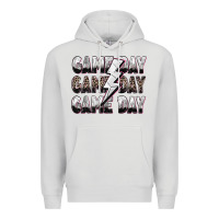 Dove Grey game day game day volleyball lightning bolt Premium Hoodie - Zillion Design Studio