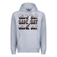 Heather Grey game day game day volleyball lightning bolt Premium Hoodie - Zillion Design Studio